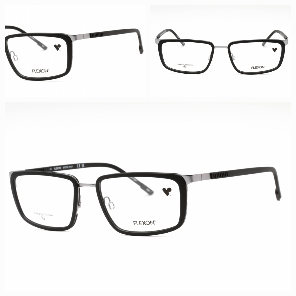 Flexon Black Rectangular Eyeglasses